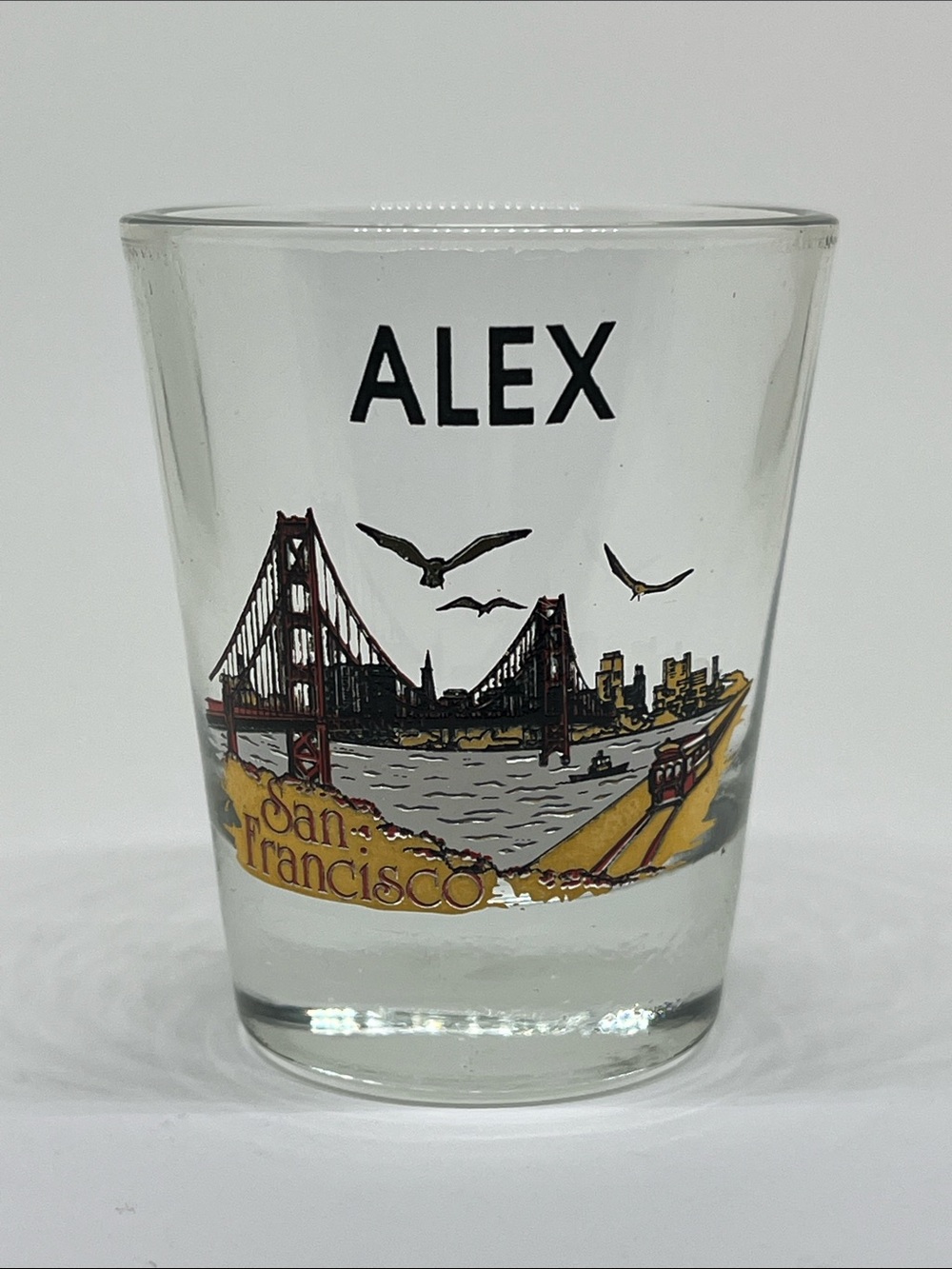 Personalized “ALEX” Clear San Francisco Shot Glass